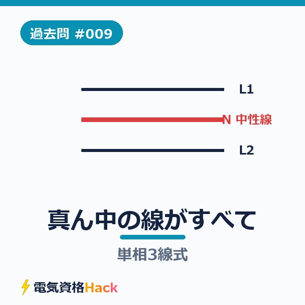 【過去問解説#009】単相3線式は「真ん中の線」がすべて